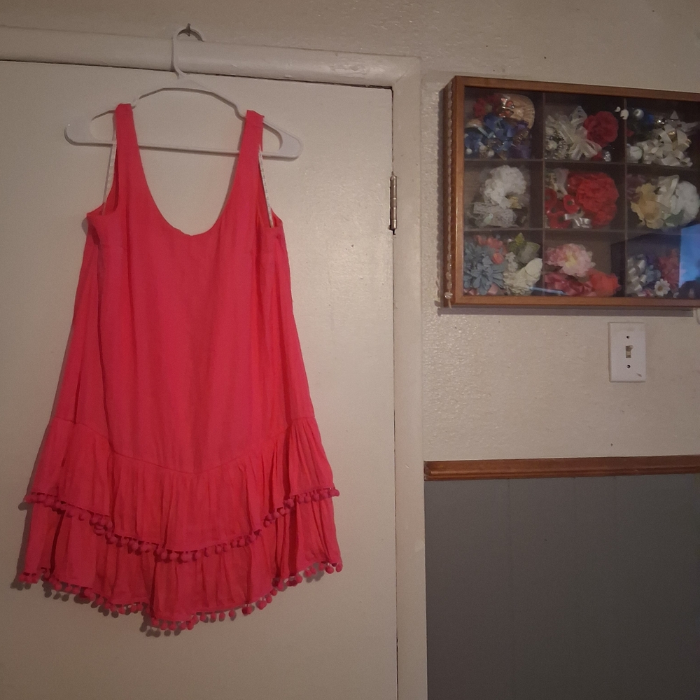 Lily Pulitzer Pink Sleeveless Dress with Ruffle Hem Size S